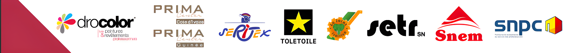 Entreprises du Groupe Hijazi : Drocolor, Prima Center, Seritex, Toletoile, Setr, Snem, SNPC
